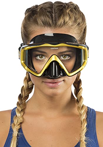 Cressi Liberty Triside Spe Diving Mask, Black/Black/Yellow #TOP4
