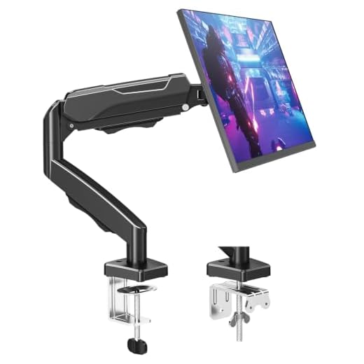 MOUNTUP Single Monitor Desk Mount Holds Screen up to 32 inch, Height Adjustable Monitor Arm, Full Motion Computer Monitors Stand with Clamp/Grommet Base, VESA Mounts Fit 4.4-17.6lbs Computer, Black