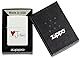 Zippo Sturmfeuerzeug - Je T’Aime, White Matte, Color Image - Nachfüllbar - Wiederverwendbar - Windfestes Design - Geschenkbox - Made in USA