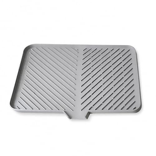 Image of Premium Large Silicone Dish Drying Mat for Kitchen Sink Counter | Easy Clean, Foldable Kitchen Mat | Non-Slip Heat Resistant Utensil Drainer Mat | Quick Dry Ribbed Surface (58x43 cm / 23x17 inch)