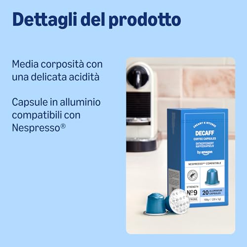 by Amazon Capsule caffè espresso decaffeinato compatibili con Nespresso, tostatura media, in alluminio, 100 unità, 5 confezioni da 20 - Certificato Rainforest Alliance - 2