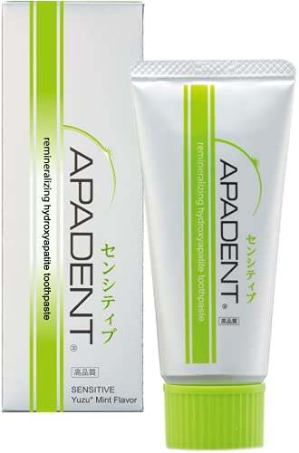 APADENT® SENSITIVE Remineralisierende nano-Hydroxyapatit Zahncreme - | 60 g| Anti-Empfindlichkeit Typ | Yuzu-Minz-Geschmack (Yuzu = japanische Citrusfrucht)