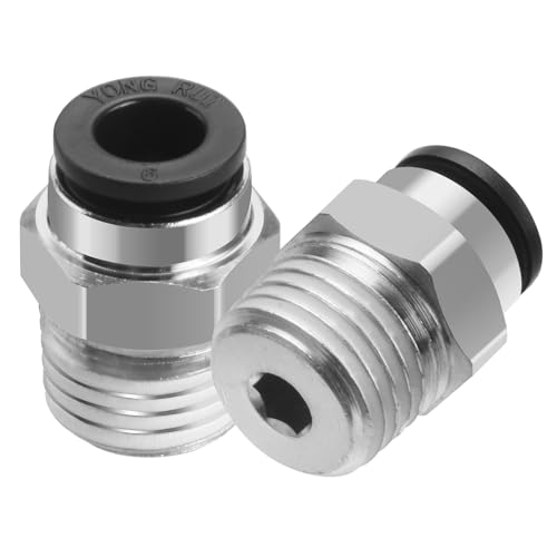 Heschen Schnellverschraubungen PC6-02 6mm Push In Gelenkgewinde Male 1/4 Pneumatikverbinder Quick Fittings 10 Stck
