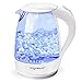 Produktbild Aigostar Eve 30GON - Glas Wasserkocher mit LED-Beleuchtung, 2200 Watt, 1,7 Liter, kochtrocknender Schutz, BPA frei, weiß.