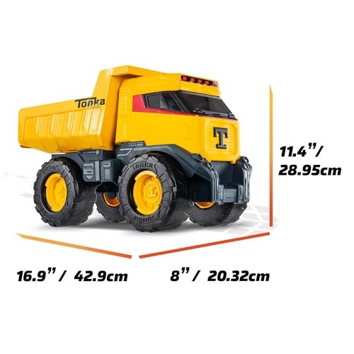 Tonka - Next Gen Mighty Dump Truck - Made with Steel & Sturdy Plastic, Yellow Toy Vehicle, Big Construction Truck, Boys and Girls, Toddlers Ages 3+