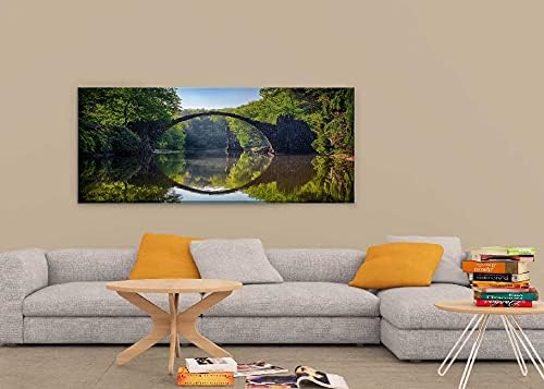 Homemania Bridge Picture – Nature and Landscapes – for Living Room, Bedroom, Multi-Colour, Polyester, Wood, 70 x 3 x 100 cm – HM20KNV70x100-31
