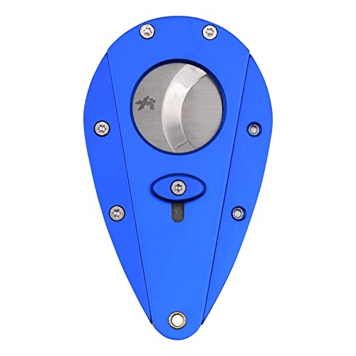 Xikar Xi1 Cigar Cutter, 440C Stainless Steel Blades with Rockwell HRC 57 Rating, 54 to 60 Ring Gauge, Double Guillotine Action, Blue