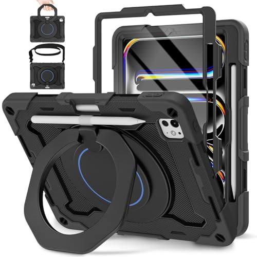 Housse iPad Pro 11 M5 béquille rotative 360 et porte-stylo