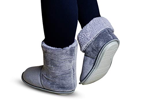 Pantufa Bota Polar Peluciada Chumbo Unissex Super Quentinha (39/40 26cm)