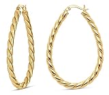MILLA Twist Earrings - Gold Twisted Hoop Earrings & Thick Silver Hoop Earrings for Women - Big Chunk