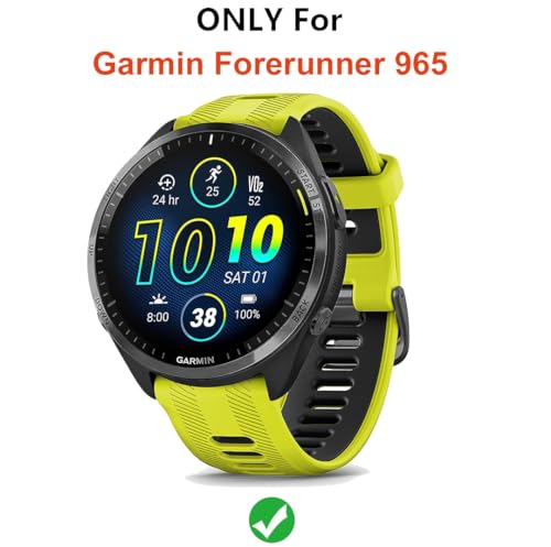 Image of Zitel Case Compatible with Garmin Forerunner 965, Soft TPU Full Around Bumper Cover Shell (Without Screen Protector) - Black