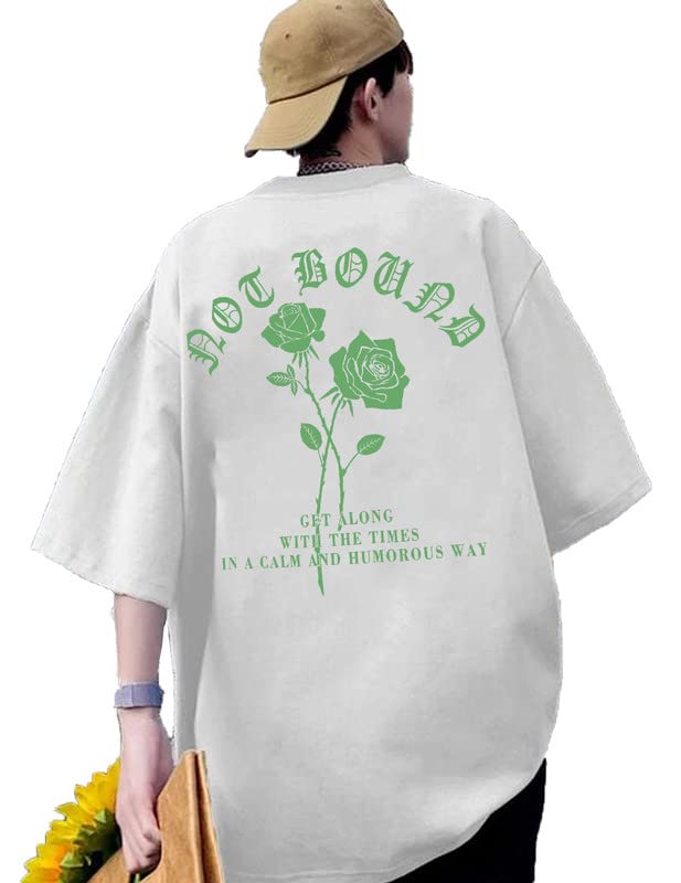Image of Rigo Men Cotton Drop Shoulder Round Neck T-Shirt | Half Sleeve, Oversized