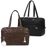 [NEWHEY]スクールバッグ 合皮 ボストンバッグ 高校生 スクバ 茶色 スクールバッグ ショルダー 撥水 女子 A4 学生 JK 制服 通学 14インチ 通塾 大容量 肩紐長い 男女兼用 イヤホン穴