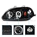 AmeriLite Black Dual LED Halo Projector Replacement Headlights Set For 96-98 Honda Civic - Passenger and Driver Side