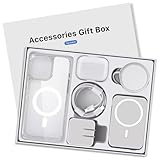 Eirvexel 6 Pack for iPhone 15 Pro Max 6.7' Accessories Gift Box Set, Travel Essential 10000mAh Power Bank, Wireless Earbuds, Bluetooth Headphones, Compatible with MagSafe Charger Charging, Clear Case
