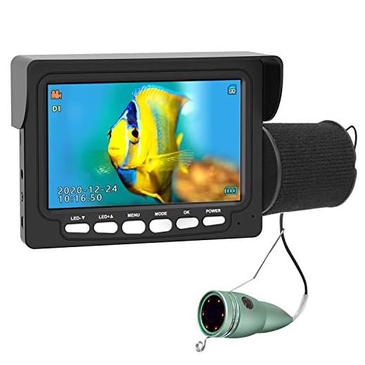 Underwater Ice Fishing Camera, ANYSUN 4.3 Inch IPS Monitor IP68 Waterproof Fish Cam Color HD Video 1000TVL Infrared LED with DVR, Underwater Viewer Gift Gear for Ocean Lake