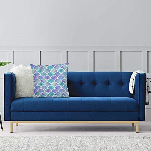 Toluyoqu Throw Pillow Cover Rainbow Mermaid Scale Decorative Pillowcases Cushion Cover For Sofa Bed Car 18 X 18 Inch #TOP4