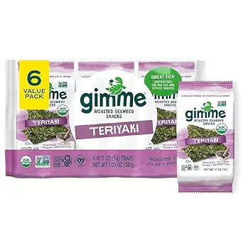  6 CT Teriyaki Organic Seaweed Snacks, 5g, 0.17oz