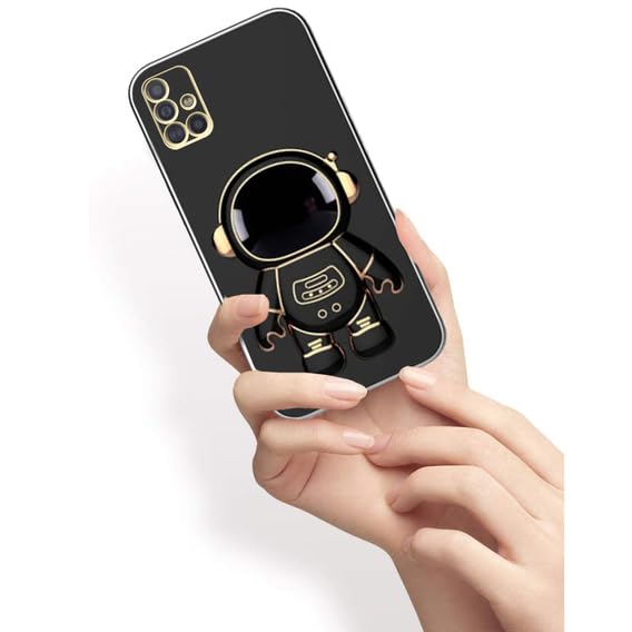 Image of for Samsung Galaxy A71 Case Cute 3D Astronaut Stand Design Camera Protection Shockproof Soft Back Cover for Samsung Galaxy A71 (Black)
