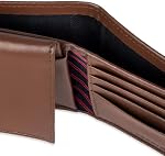 Tommy Hilfiger Portefeuille en cuir pour hommes – Petit bifold avec 6 Poches de carte de crédit et fenêtre d'identité amovible Porte-monnaie bipli