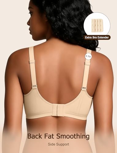 Image of VRVOCIE Wireless Bras for Women No Underwire Crossover V Mesh Seamless Supportive Bralettes Full Coverage Everyday Bra