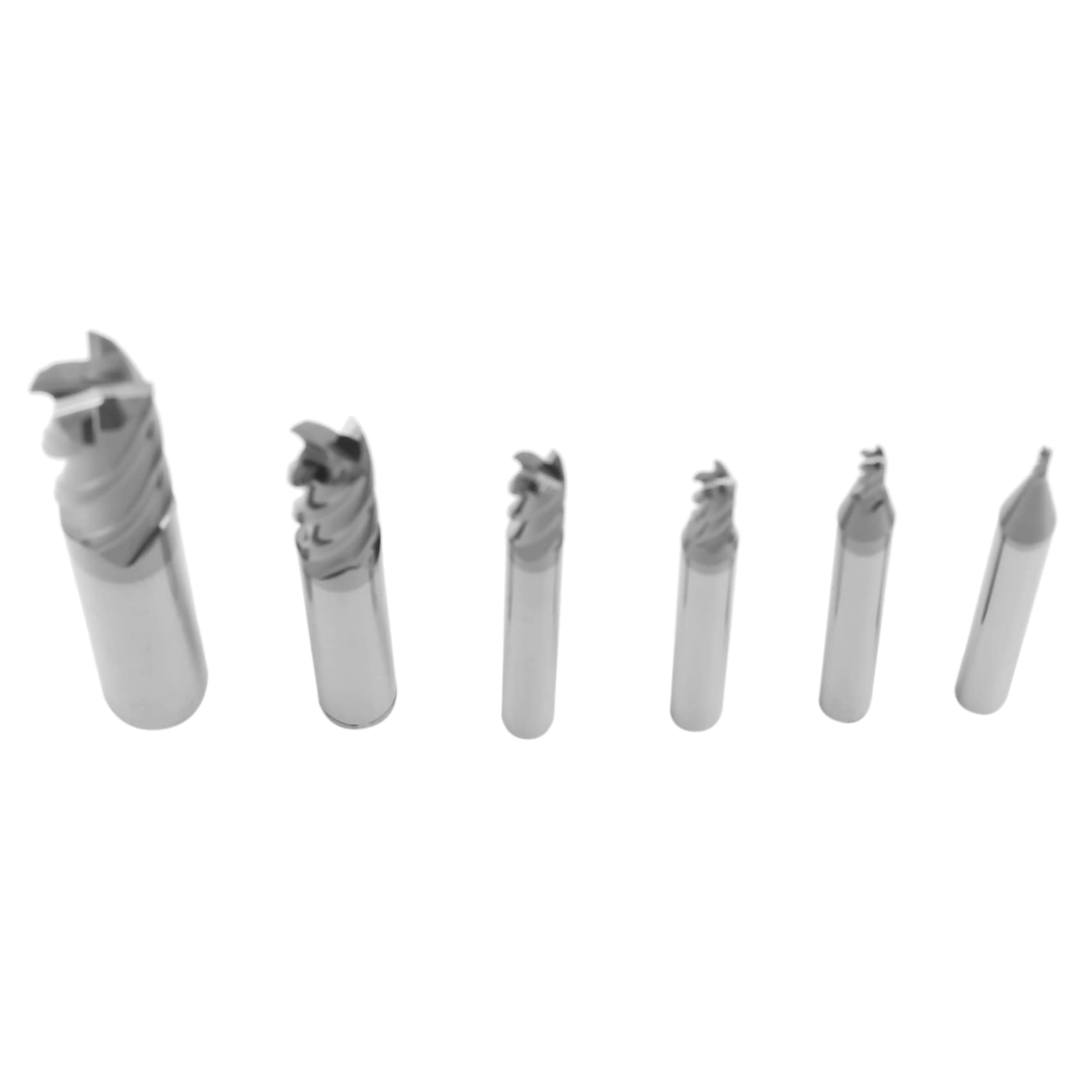 Fresa de Extremo CNC 4 Flautas Ø1-Ø8mm, Set 6 Piezas de Carburo