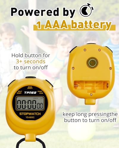 image for TPNEG Simple Stopwatch Timer - Easy to Use, Set Up, Read, and Carry - 