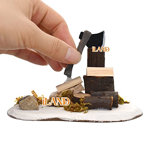 Iland Fairy Garden Accessories Incl Wooden Wishing Well & Ax W/Firewood & Chicken Coop & Birdhouse & Mini Bridge, Nativity Scene On 1/12 Scale #TOP1