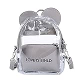 Clear Casual Daypack Transparent Backpacks Crossbody Shoulder Daypack Cosmetic Bag
