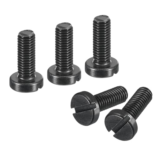 QUARKZMAN Vis À Tête Bouton Fendue Noir Oxydé, 10Pcs 6-48 x 3/8 Vis Machine En Acier Au Carbone Pour L'installation De Meubles Et De Composants Électriques
