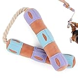Playful Paws Nunchakus Dog Toy Dog Chew Toys Dog Enrichment Toys with Squeaky and Hidden Treats Interactive Dog Puzzles Toy Snuffle for Dogs (Orange)