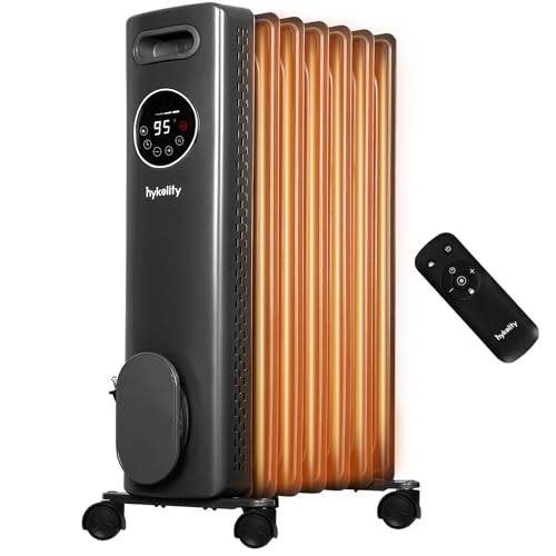 hykolity Electric Oil Filled Radiator, 1500W Portable Full Room Radiant