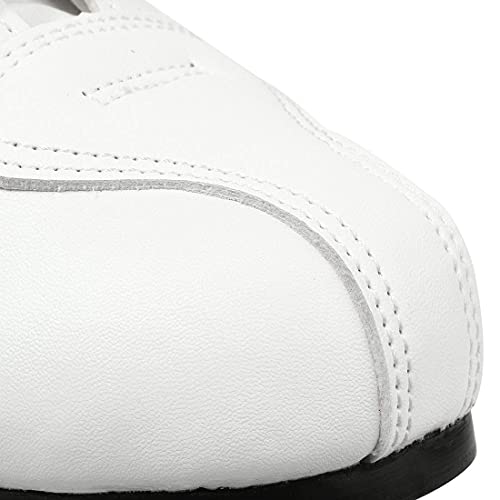 Xudrez Classic Roller Skates High-Top Double-Row Leather Roller Skates For Women And Men (White No Flash Wheel,8.5) #TOP2