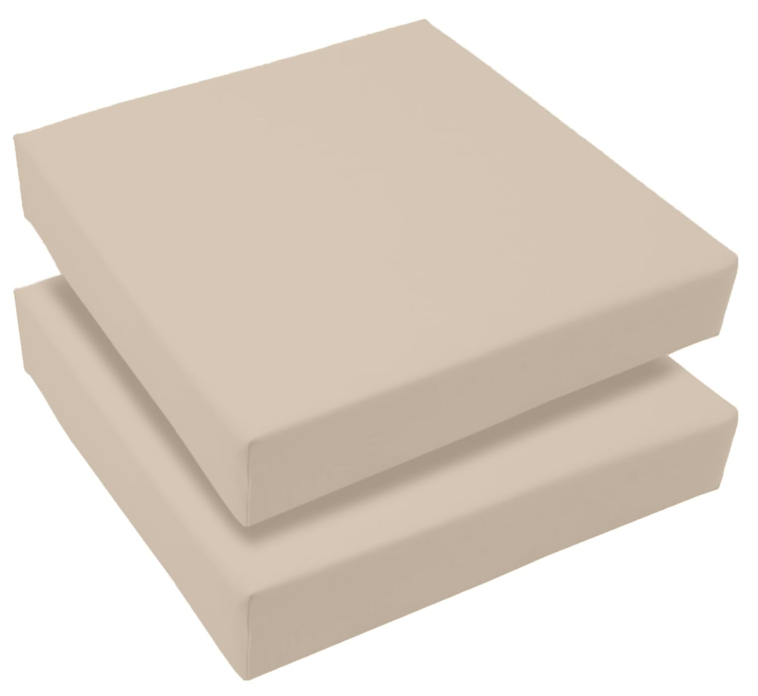 Set of 2 Outdoor Waterproof Chair Cushion Seat Pads Rattan Garden Furniture Seat Cushions For Patio, Garden, Office, Coffee Shop, Dining Room Removable Fabric Zipper Cover (Cream, 40X40X10cm) — image 1