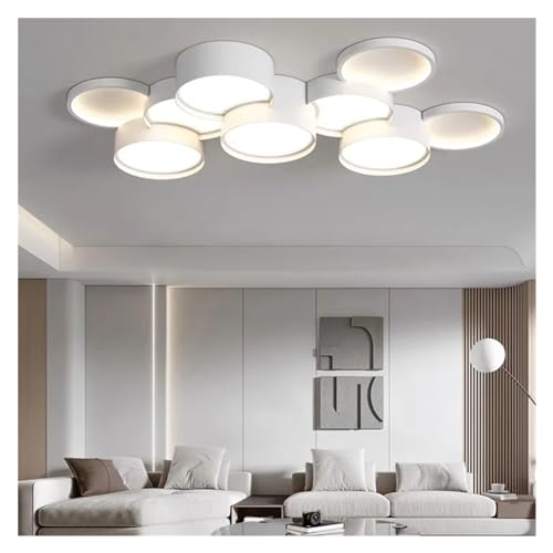 Plafonnier Led Moderne Et Simple À Intensité Variable, Compatible Avec Salon, Chambre, Bureau, Table À Manger,Ronde (9 Têtes)/9 Têtes