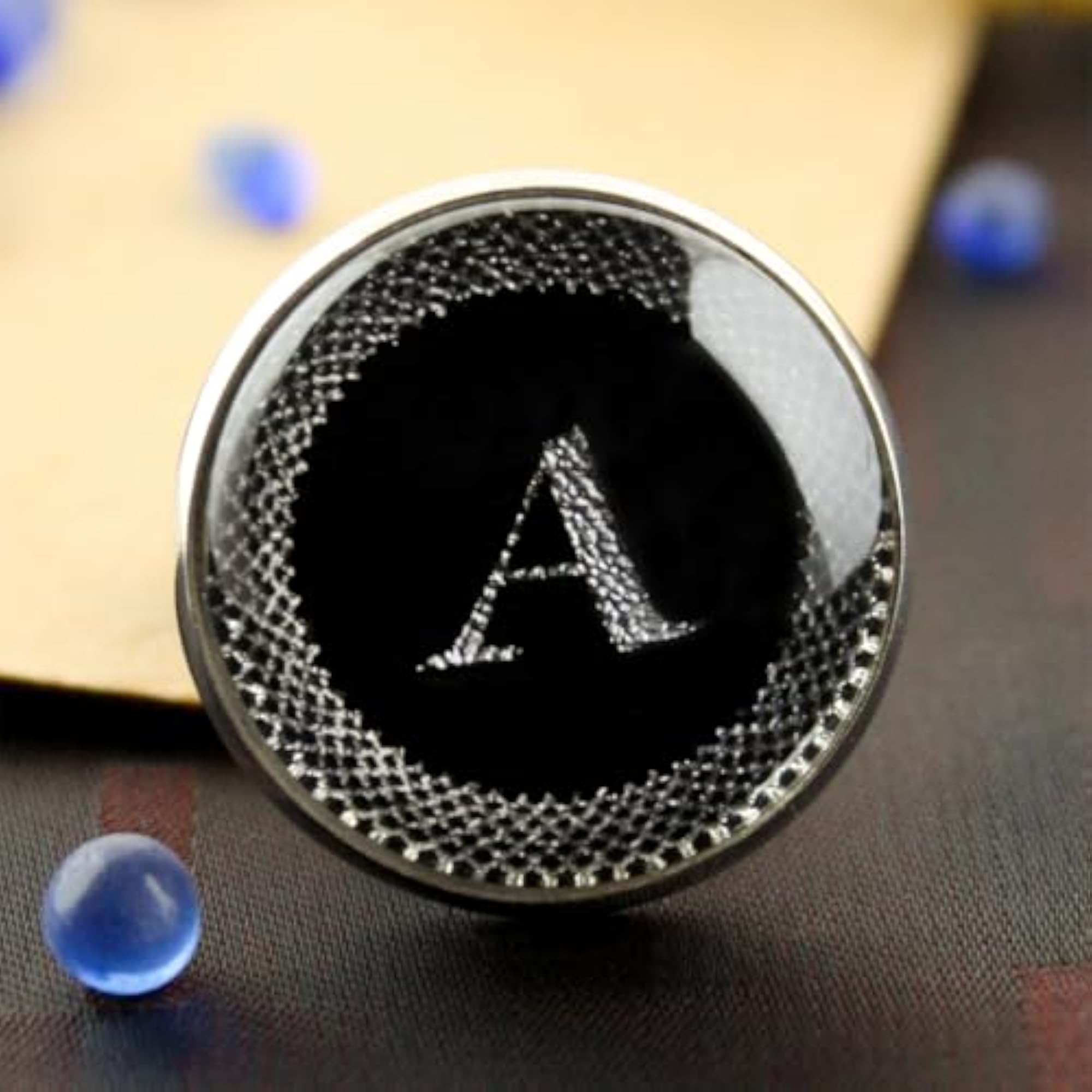 Men's Black Colored Alphabet Lapel Pin, Stylish Accessory