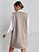 OYOANGLE Women's V Neck Sleeveless Knitted Solid Short Sweater Dress with Pockets Khaki XS