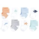 Hudson Baby Unisex Baby Cotton Rich Newborn and Terry Socks, Starfish, 0-6 Months