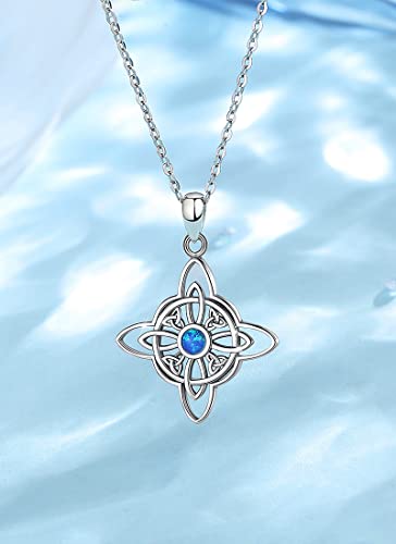 Amuleto de Plata con Ópalo Nudo Celestial para Mujer Amuleto de Plata con Ópalo Nudo Celestial para Mujer