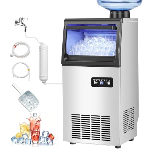 Image of 120 lbs /24H Commercial Ice Maker Machine with 22 lbs Storage Bin