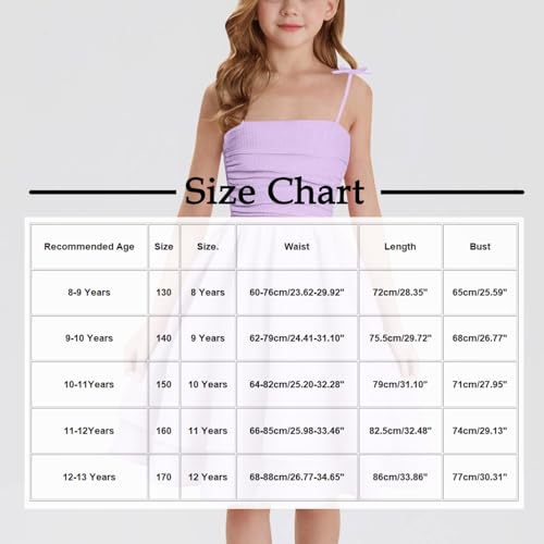 Girls Summer Gauze Dresses Spaghetti Strap Double Layer Ruffle Sundress Sleeveless Casual A Line Swing Dress3