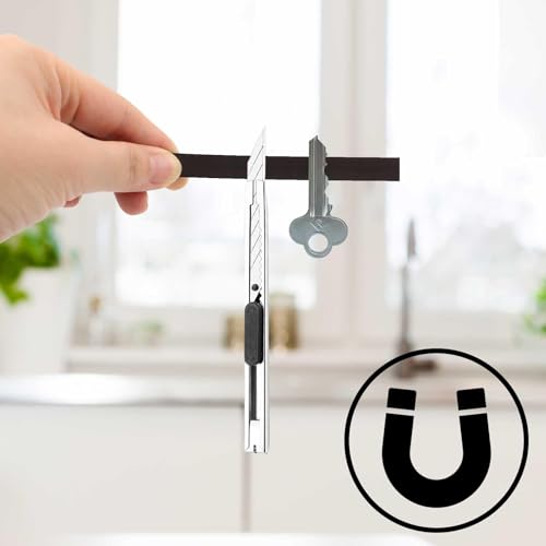 DIYCUT Magnetband 5M x 1CM, Magnet Klebeband, Selbstklebend Magnetklebeband, Selbstklebendes Magnetklebeband mit Anisotropem Material Schneidbar, für Whiteboard, Küchenorganisation, Schule & Büro