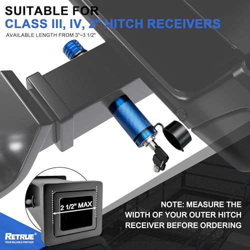 Image of RETRUE Trailer Locking Hitch Pin, 5 /8 inch Pin, Fit 2 inch & 2-1 /2 inch Receiver, Blue