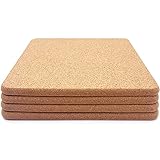 Cork Trivet, 4 Pcs High Density Thick Square Cork Trivets for Hot Dishes, 8 Inch Heat Resistant Mult