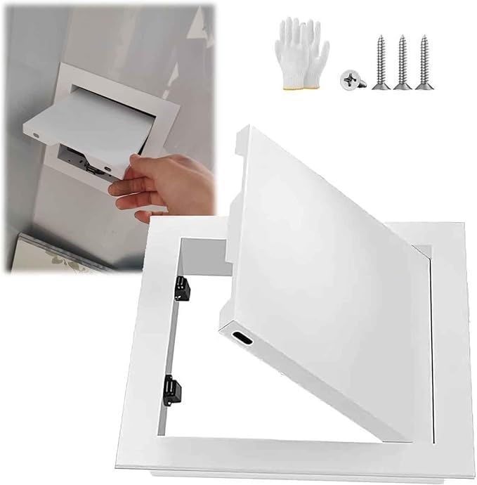 Puerta caja eléctrica discreta blanca para reformas de garajes y casas