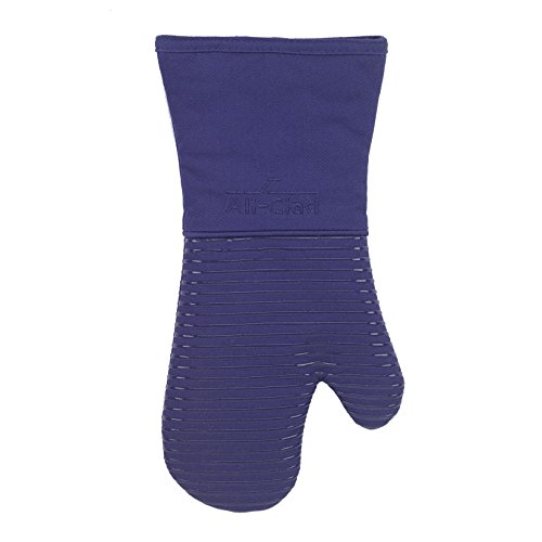 All-Clad Textiles Deluxe Heat and Stain Resistant Oven Mitt. Made of Silicone Treated Heavyweight 100-Percent Cotton Twill, Machine Washable, 14 x 6.5 Inches, Cobalt Blue