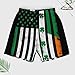 Men's Fashion Casual Swimming Trunks Quick Dry Beach Shorts with Elastic Waist and Pockets St Patricks Day Shamrock Clover Irish American Flag