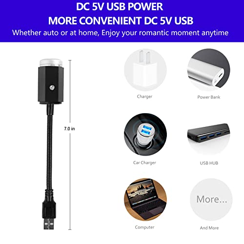 Usb Star Projection Night Light, 3 Colors,7 Lighting Modes, Aevdor Car Ceiling Interior Light, Portable Romantic Usb Night Light Decorations For Bedroom Car Party Ceiling -Plug And Play (Green&Red) #TOP3