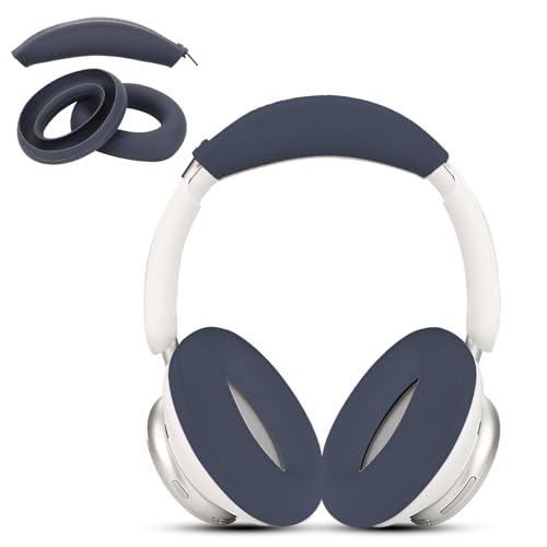 Cubiertas de Silicona Antisudor para Auriculares y Diadema para Anker Space Q45, Accesorios Protectores de Almohadillas de Suave y Fácil Limpieza (Azul Oscuro) miniatura 7