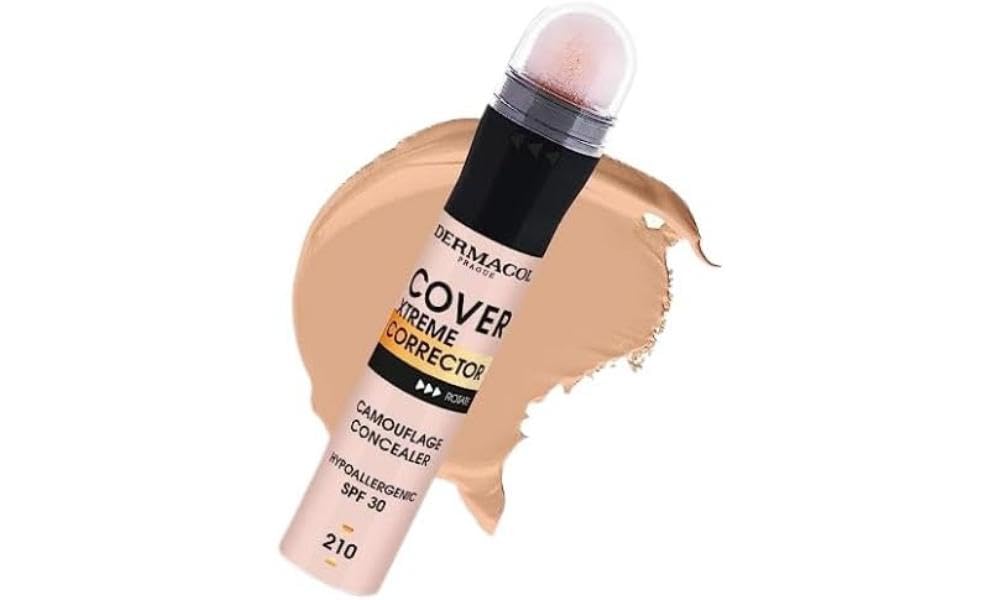 Cover Xtreme Corrector Contour Stick, Long Lasting Non-Allergenic Liquid Contour with SPF30, High Coverage Light Formula Dark Circle Colour Corrector for Acne-Prone Skin (210)